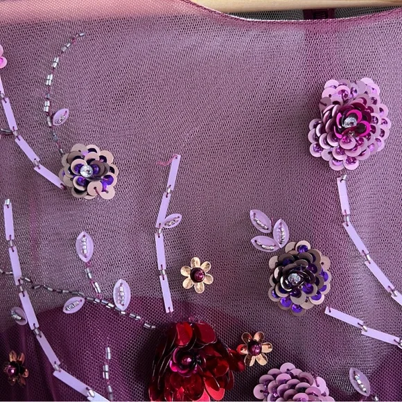 NWT Crepe Beaded Midi Cocktail Dress Curve - Picture 13 of 14